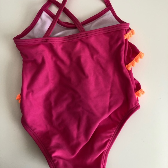 Baby Girls Hot Pink Tassel Swimsuit - Picture 3 of 4